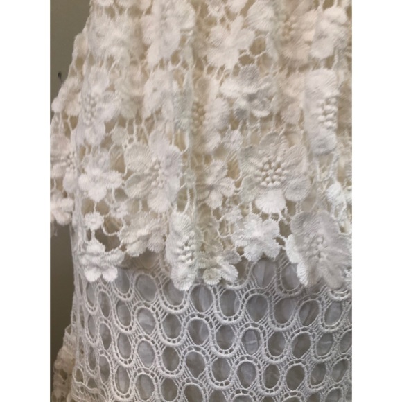 BOSTON PROPER white tiered sleeveless dress - Picture 4 of 6